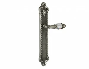 0A2441.000.71 Дверные ручки на пластинах с кристаллами сваровски Античное серебро