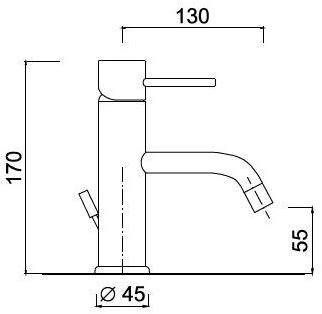 Rubinetteria Giulini Смеситель для умывальника, однорычажный Futuro F6533a - Вид №1