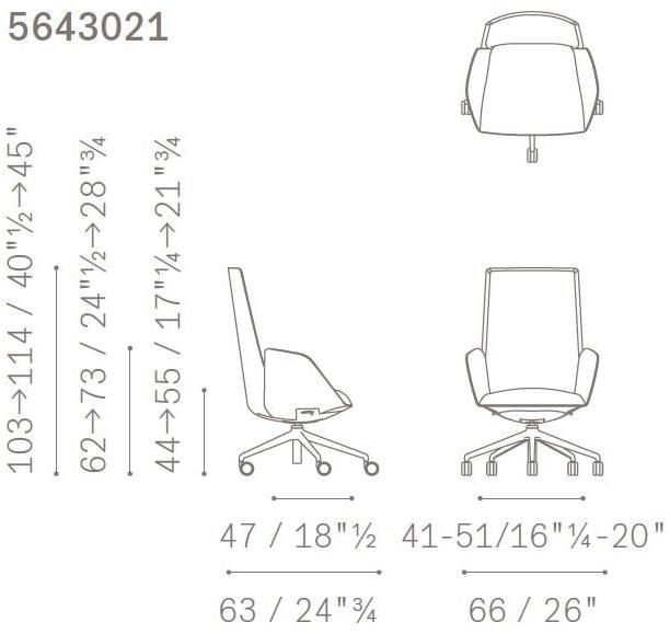 Poltrona Frau Кресло для руководителя из ткани с 5 спицами на колесиках L'ufficio - poltrone ufficio sun-id-1499788 - Вид №2