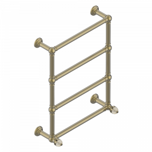U1V-TWT4H2 Полотенцесушитель Традиционный, 4 перекладины, 625 мм x 825 мм, водяной, с 2 декоративными крестовыми рукоятками Thg-paris Cheverny Бронза