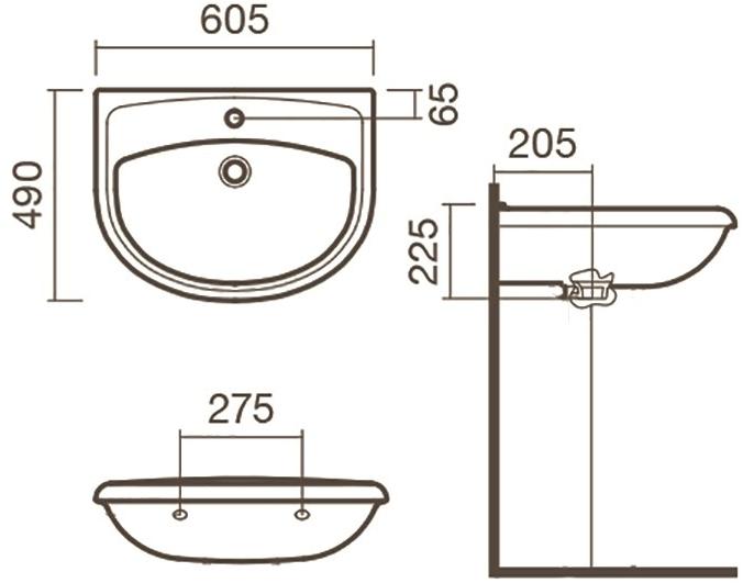 Раковина подвесная 60 Sanitana REGINA S10082217200000 - Вид №1