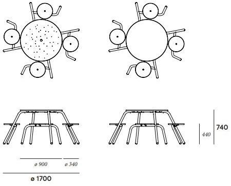 Extremis Круглый стол для пикника со встроенными стульями sun-id-1478990 - Вид №8