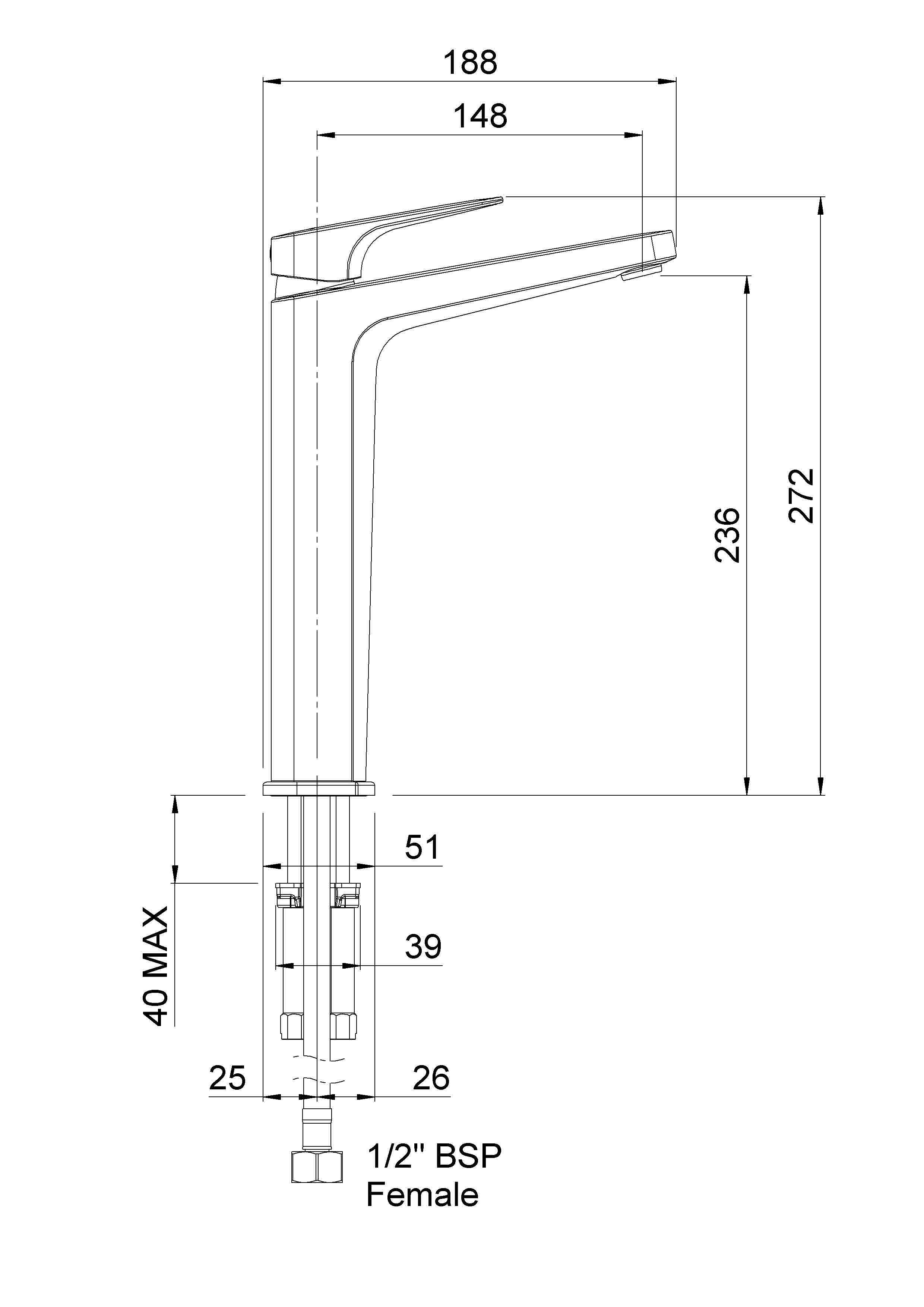 WABHRCP Смеситель для раковины Waipori Hi Rise Methven Хром  - Вид №1