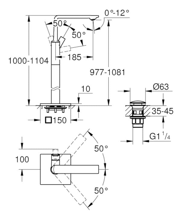 Однорычажный смеситель для раковины Grohe Allure New ARCH-00075666 - Вид №4