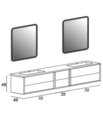 Мебель для ванной CEZARES BELLAGIO 175 Rovere Tabacco - Вид №4