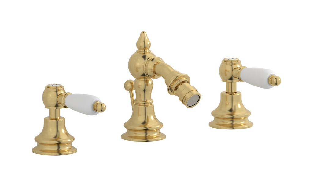 Смеситель для биде на 3 отверстия с донным клапаном WE ARE IB hl393os_2 Brushed Gold Hermes