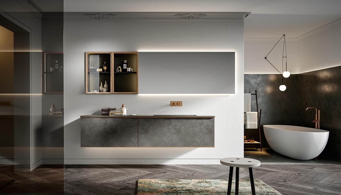 ED-ST31 Edone Интегрированный умывальник Quadra ВСТРОЕННЫЙ БАК Интегрированная поверхность ванны Quadra с отделкой Stonematt  - Вид №1