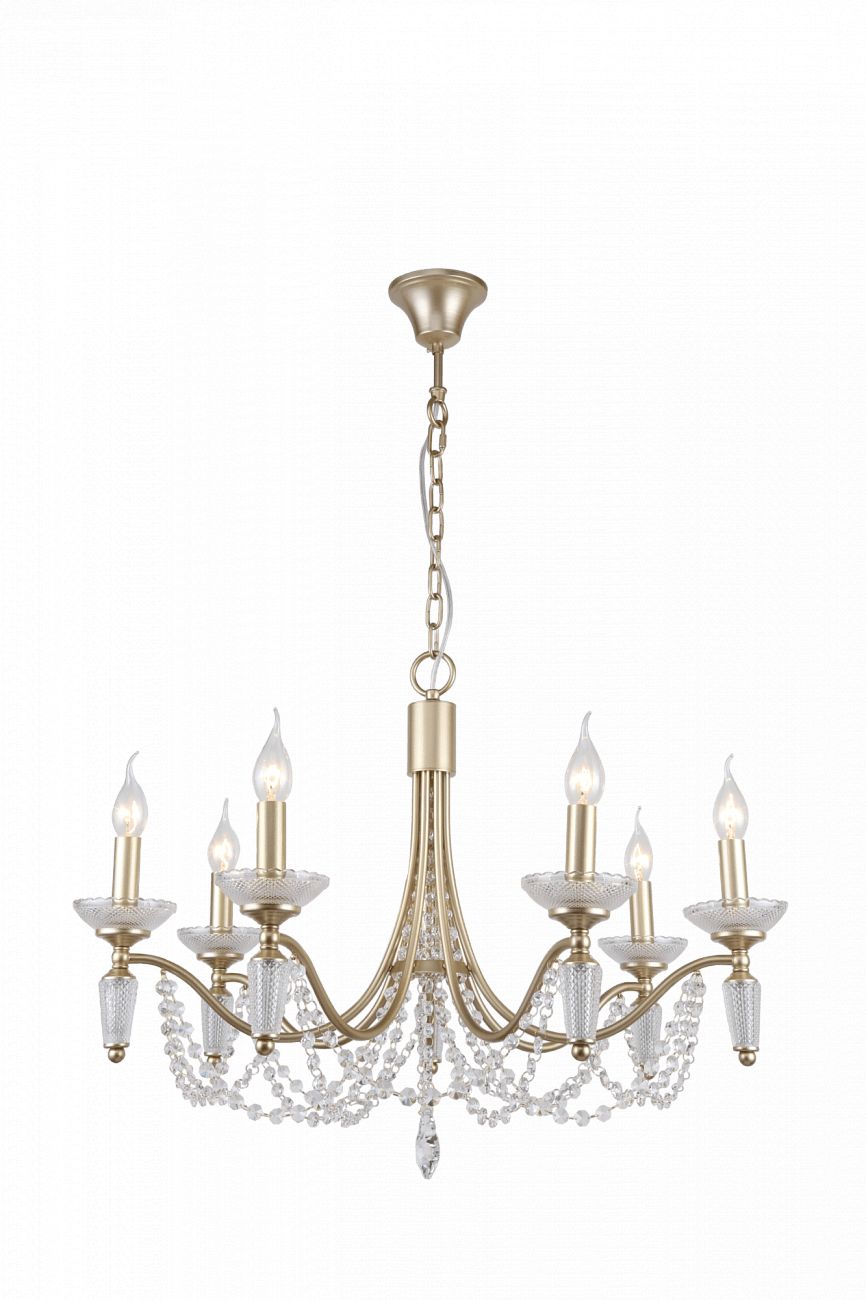 Люстра подвесная золото, 7 плафонов Zoe FREYA ДИЗАЙНЕРСКИЕ, CLASSIC 00-3956400 Золото  - Вид №7