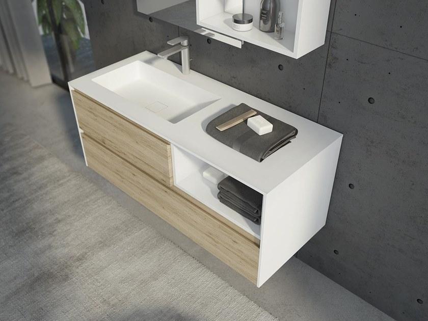 LEGNOBAGNO Тумба под умывальник из нпл с ящиками и зеркалом Freedom lineare sun-id-1439897 - Вид №1