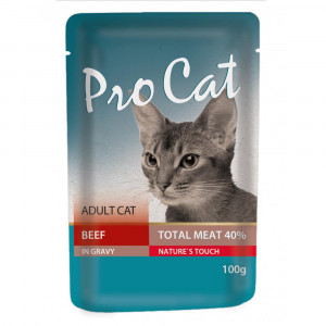 ПР0042313 Корм для кошек говядина конс. пауч 100г Pro Cat