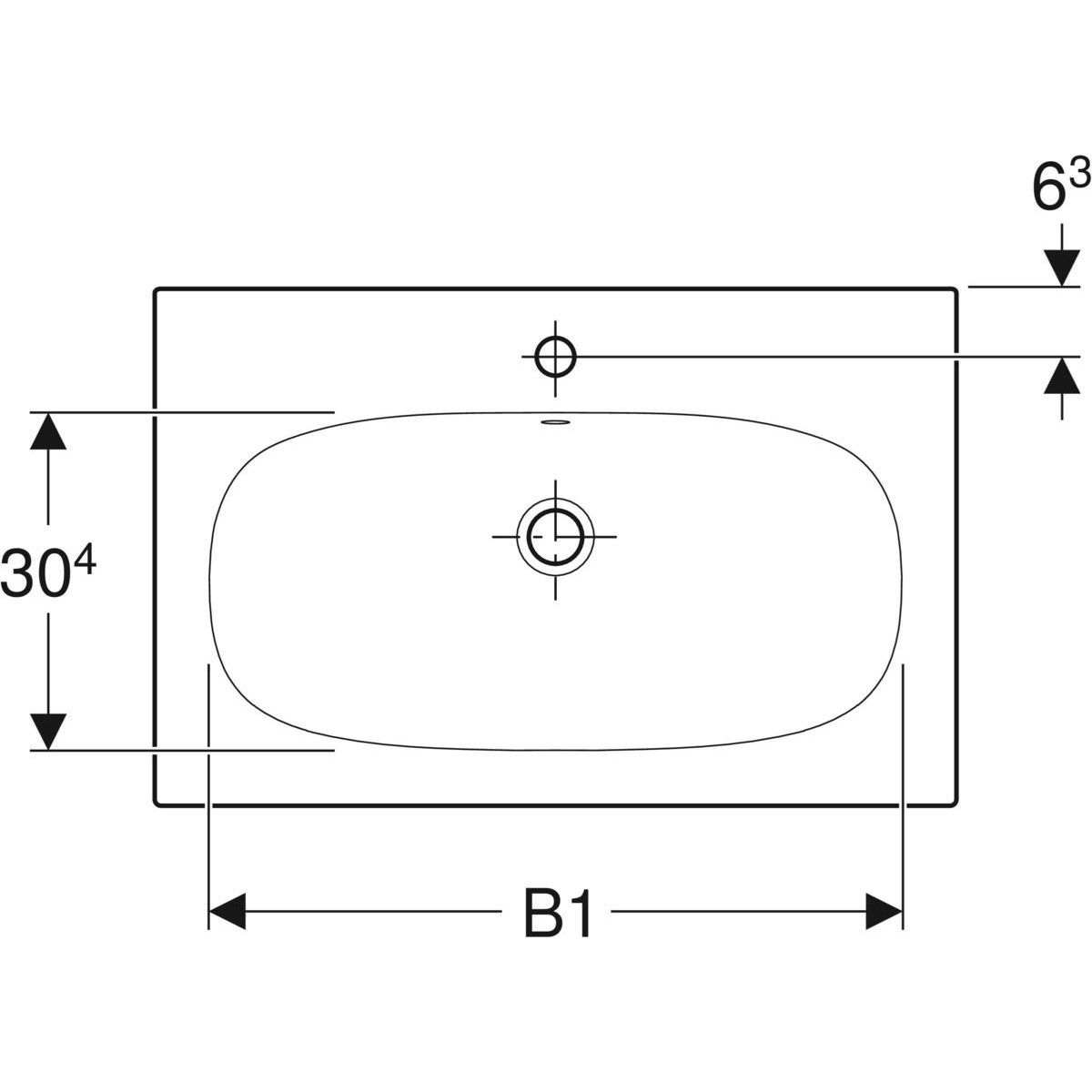 Встраиваемая раковина из керамогранита с переливом Geberit Acanto ARCH-00076779 - Вид №2