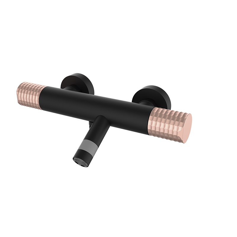 75210726 PREMIUM Черный Термостатический ванна-душ Черно-Розовое GRB MIXERS 