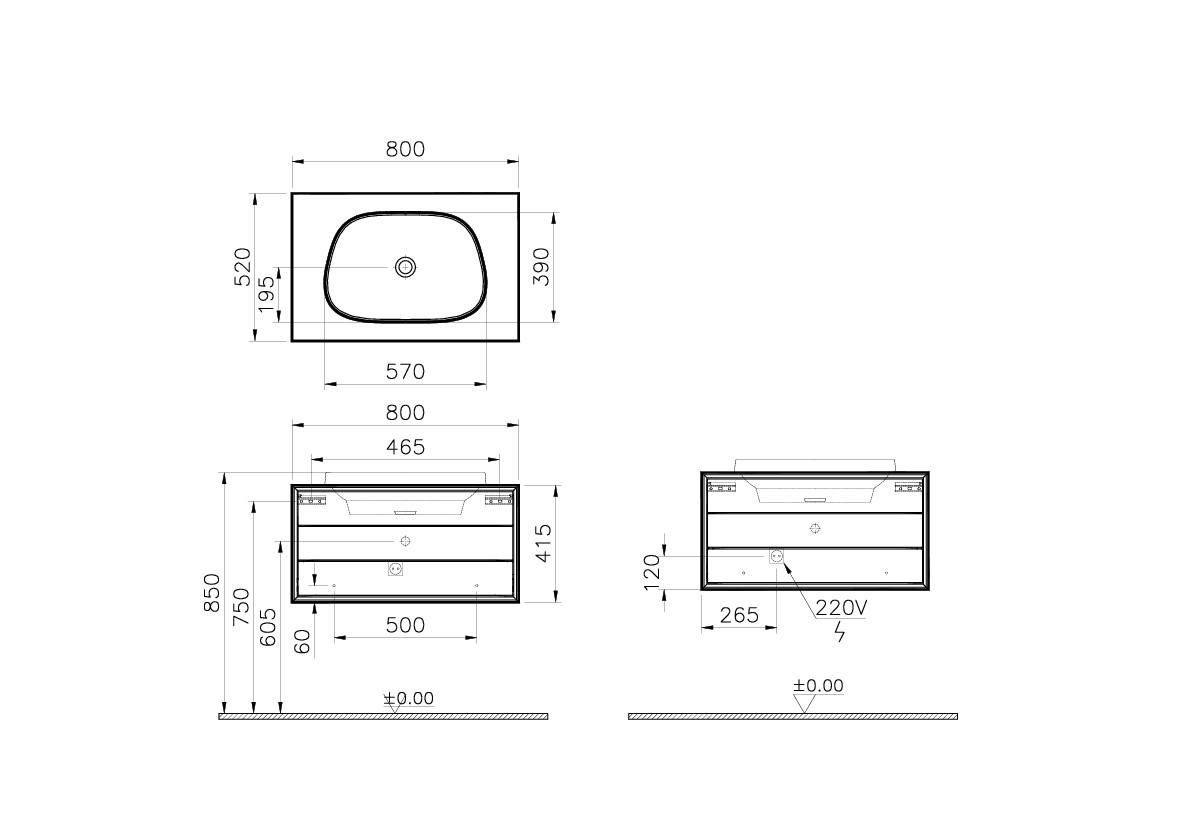 61455 Раковина Vitraglobal Frame - Вид №1