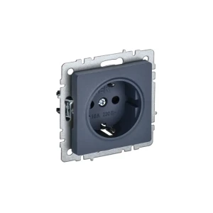 Розетка встраиваемая IEK Brite РС11-1-0-БрМ с заземлением цвет маренго