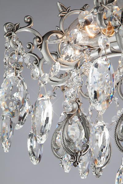 Потолочная люстра Bogates Wonderful 276/5 Strotskis BOGATES ДИЗАЙНЕРСКИЕ, СВЕЧИ 184114 Серебро  - Вид №3