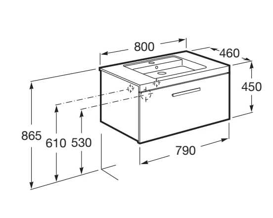 Подвесной шкаф с одной раковиной со встроенной раковиной Roca Prisma ARCH-00031879 - Вид №24