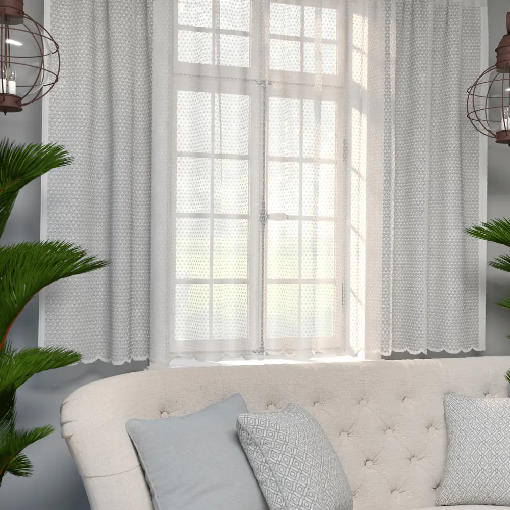 Тренд Белая тюль на шторной ленте 160x200 см для кухни и детской 89433389 Santreyd STLM-1581412 - Вид №5