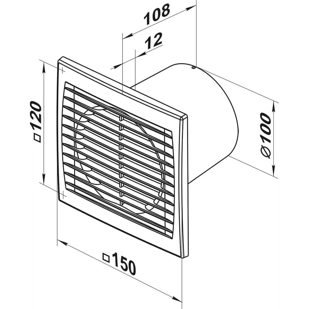 Вентилятор осевой вытяжной Вентс D100 мм 34 дБ 95 м³/ч цвет белый STLM-2022151 - Вид №5