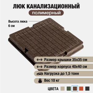 90893310 Люк колодца 400х400мм коричневый STLM-0418310 НОВАЯ ЭРА