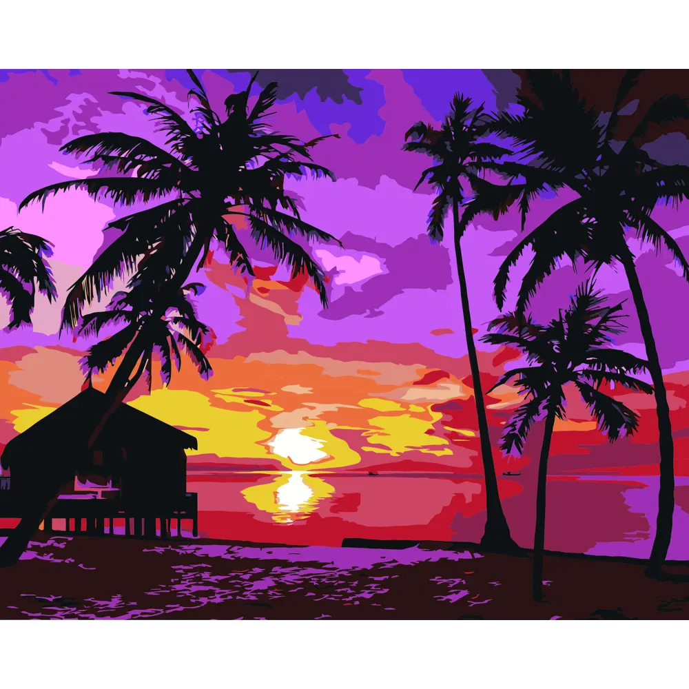 Картина по номерам Вечер на остров 50х40 см FBRUSH STLM-2021599