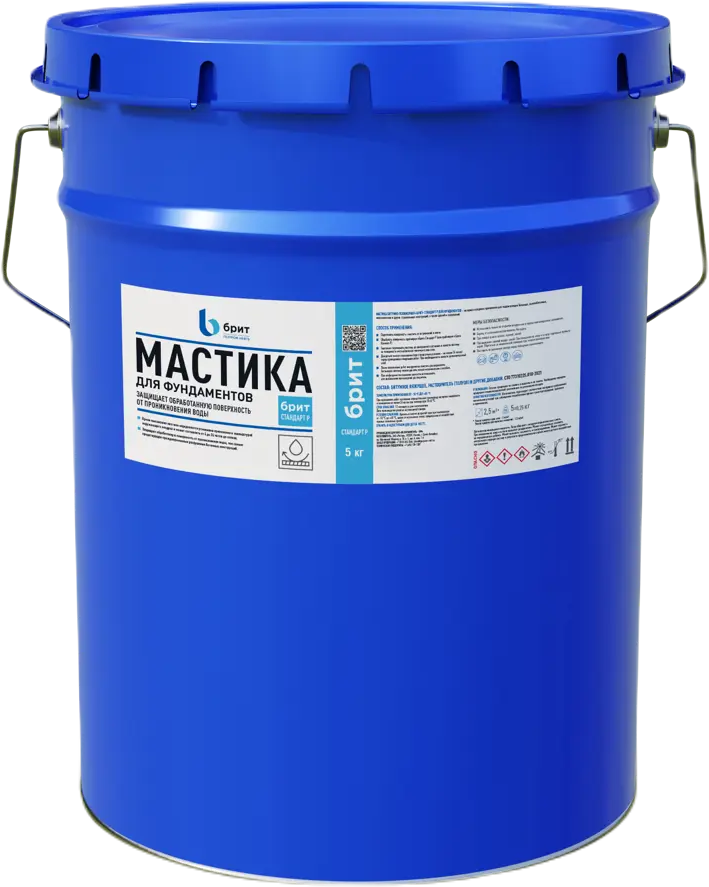 84300204 Мастика гидроизоляционная Брит Стандарт Р для фундамента 5 кг STLM-0048220