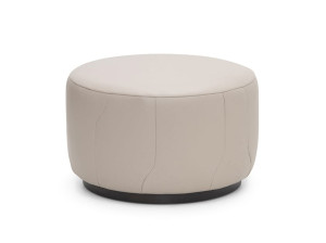 Круглый кожаный пуф