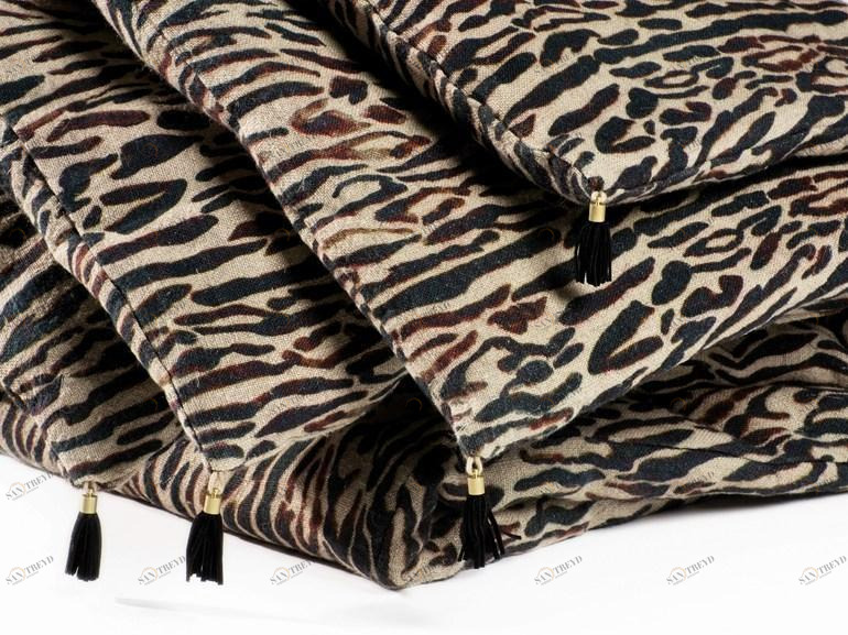 Élitis Льняное одеяло с вышивкой животных Tiger sun-id-1498062