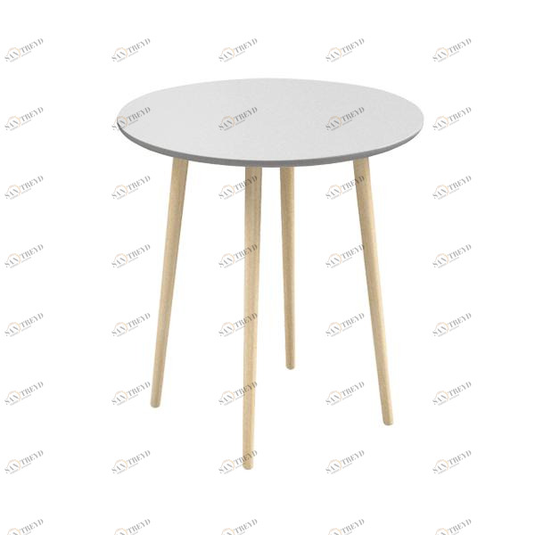 Обеденный стол круглый белый 90 см "Спутник" WOODI  00-3965988 Бежевый;белый 