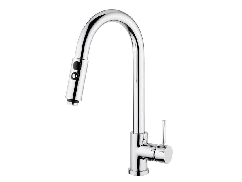 Смеситель для кухни из хромированной латуни со съемным ручным душем Bugnatese Kobuk ARCH-00044785