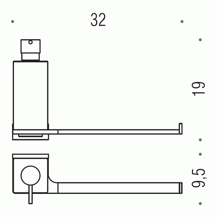 B1674 Полотенцедержатель с дозатором COLOMBO LOOK Colombo Design - Вид №2