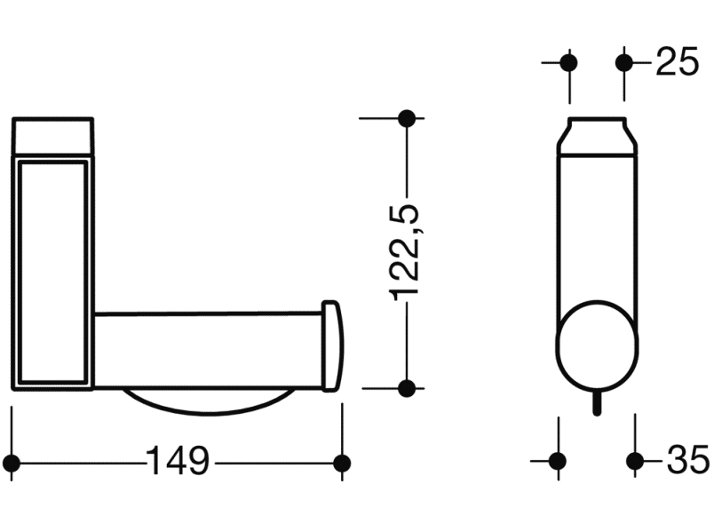950.50.01190 Держатель рулона туалетной бумаги в комплекте HEWI Stützen  - Вид №2