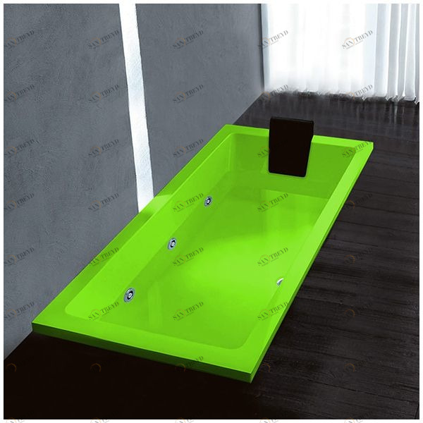 Ванна Gruppo treesse Quadra 170 V0727-DX-S салатовая с гидромассажем прямоугольная встроенная правая STDV0727DXS
