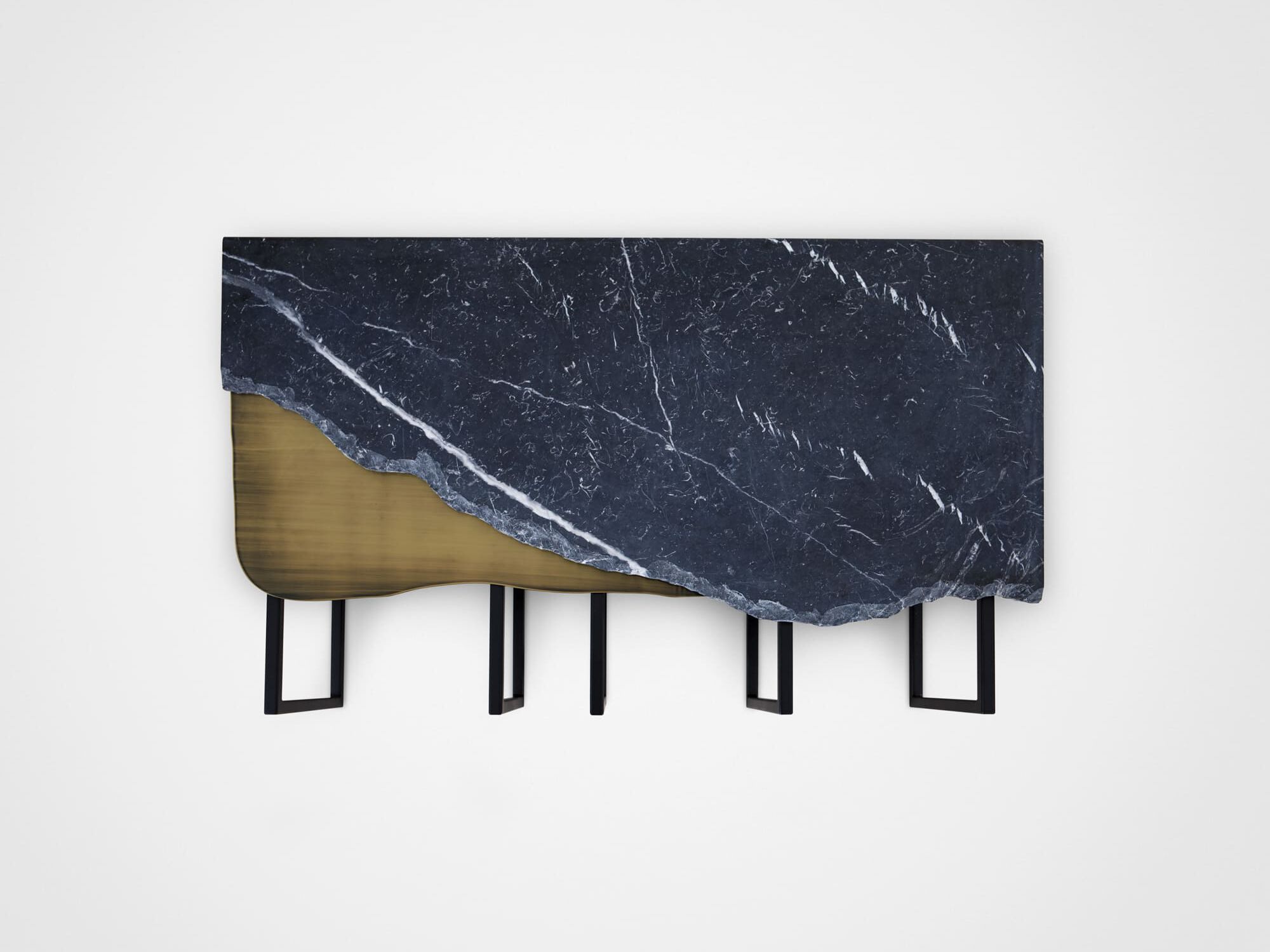 Журнальный столик из черного мрамора Marquina и латуни Greenapple AIRE ARCH-00077236 - Вид №2