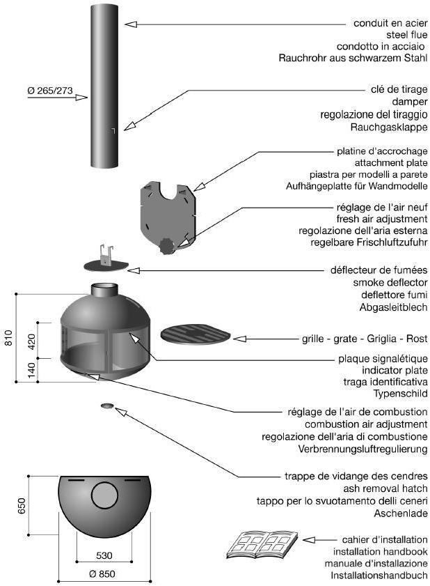 Focus creation Настенный дровяной камин Edofocus sun-id-1407008 - Вид №1