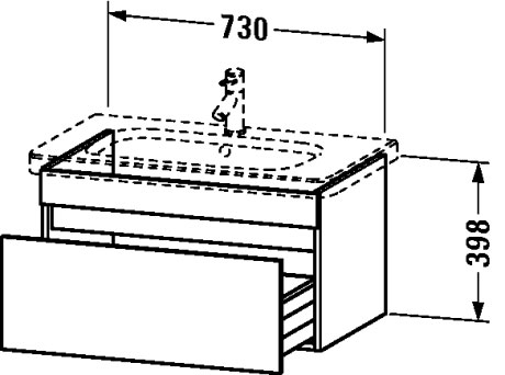 Тумбочка подвесная компакт DuraStyle #DS6399 730 x 368 мм Duravit DS639904949 - Вид №1