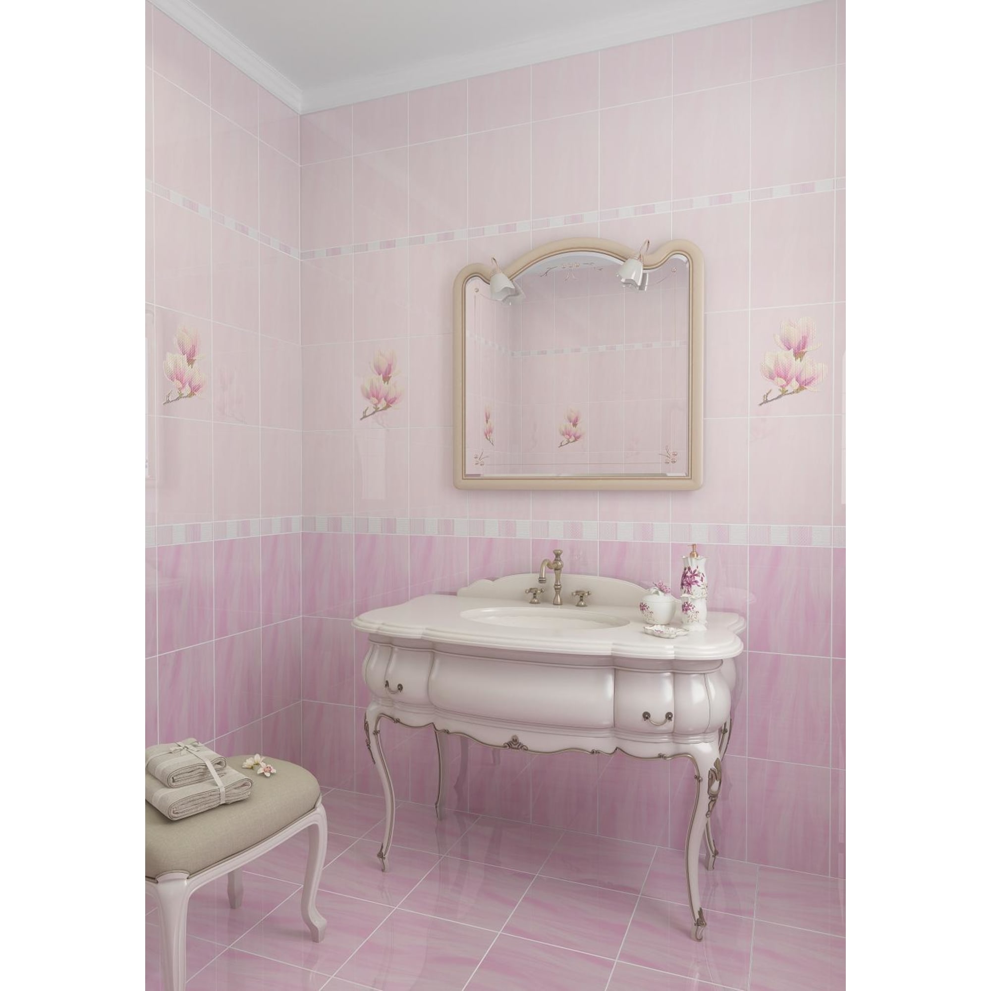 17101051 Бордюр « В» 25х6.5 см цвет розовый Агата Santreyd  - Вид №5