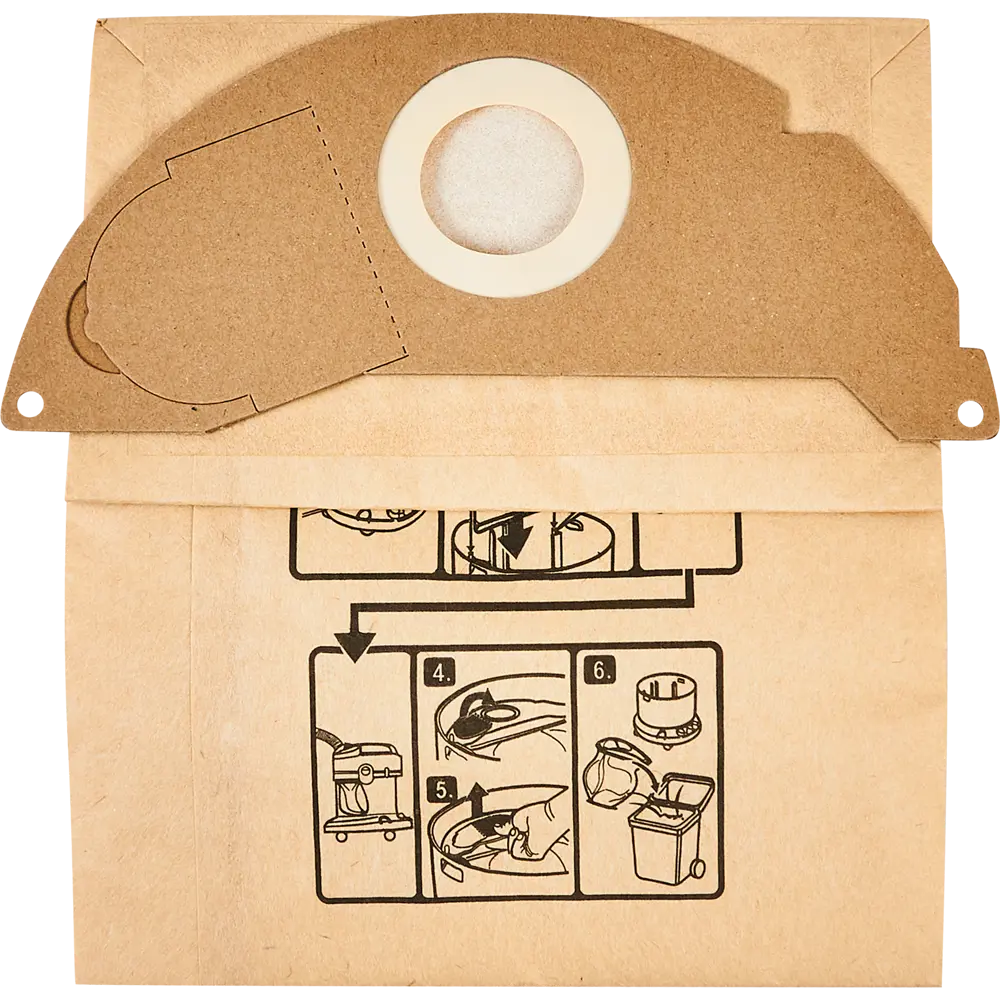 Бумажные мешки Dexter для строительных пылесосов 12 л, 5 шт 86262894 STLM-0848618