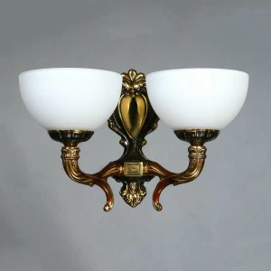 Бра светодиодное на 2 лампы белое Toledo 02155/2 PB AMBIENTE TOLEDO 00-3931018 Белый;бронза