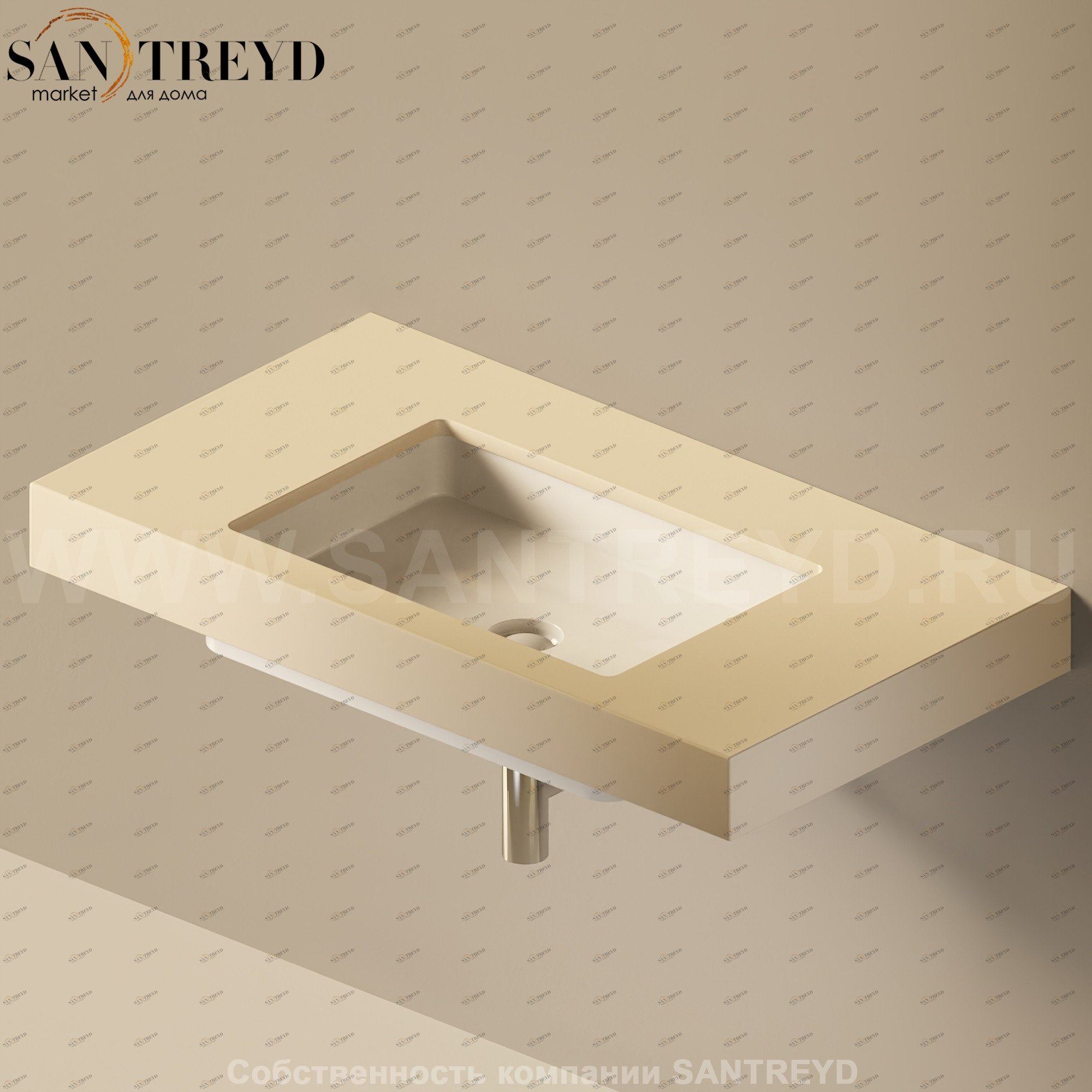 Flaminia FLYMAX Столешница с отверстием под раковину от 80 до 250 см бежевая FY40SP.1015 Ceramica Flaminia FY40SP1015