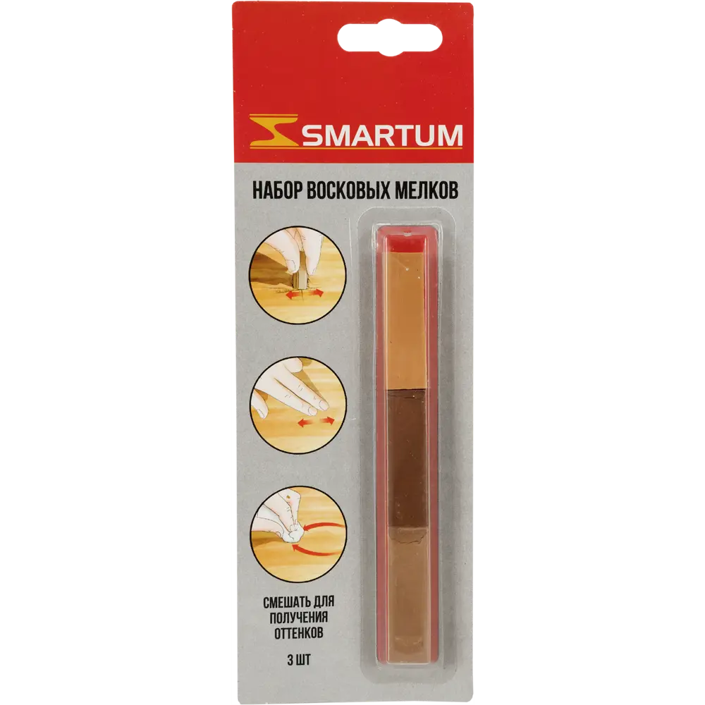 SMARTUM Набор восковых мелков для реставрации деревянных поверхностей, 3 светло-коричневых оттенка 82459588 STLM-0027620