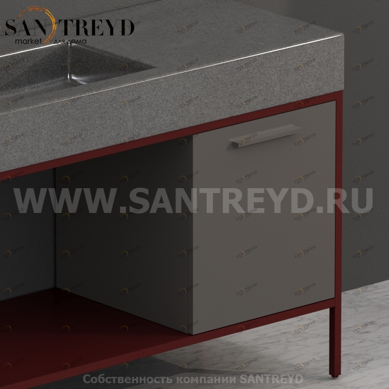 SD4548AT2 Тумба с открывающейся правой створкой (с 1 стеклянной полкой) Globo Ceramica Globo INCANTHO