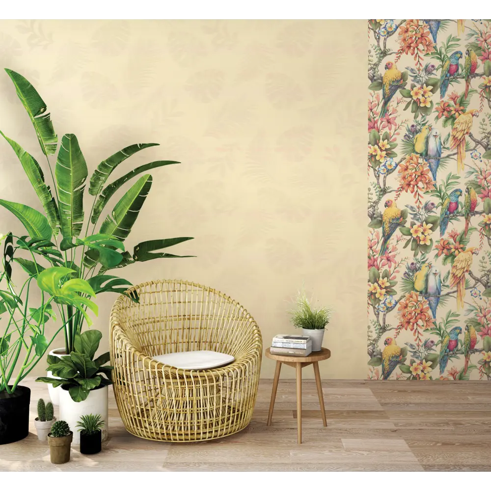 Обои флизелиновые Артекс Попугаи бежевые 1.06 м 10167-01 STLM-2061277 - Вид №3