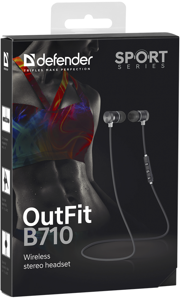 63710 беспроводная гарнитура outfit b710 черный+белый, bluetooth Defender Santreyd  - Вид №7