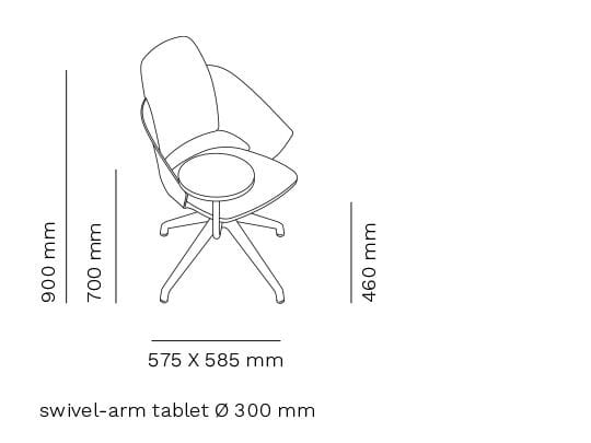 Стул из ткани с высокой спинкой и поворотным планшетом Mara Icon ARCH-00063235 - Вид №3