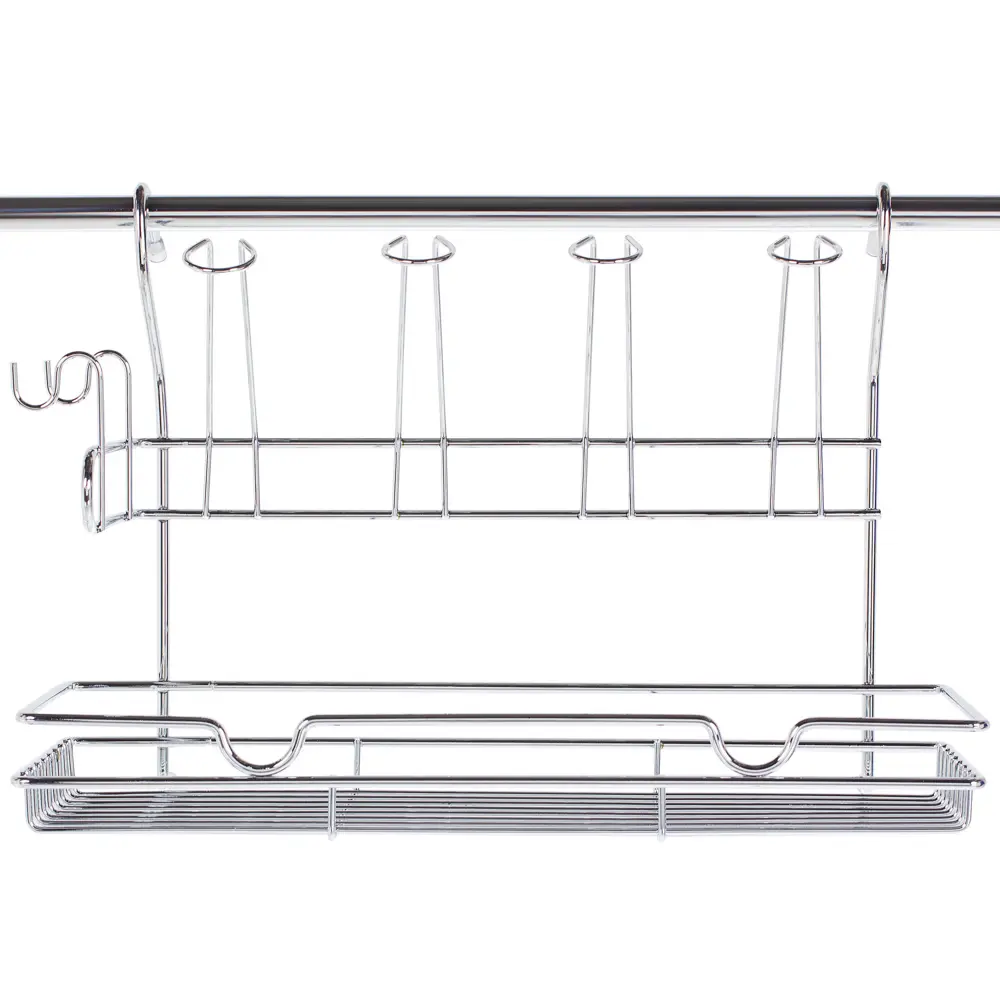 Держатель для бокалов с полкой Delinia цвет хром STLM-2126568 - Вид №1