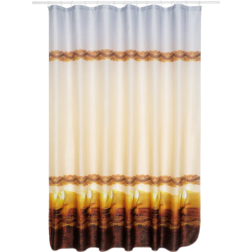 Штора для ванной комнаты «Парус» 180х180 см цвет бежевый ВИЛИНА Полиэстер STLM-2113597 - Вид №1