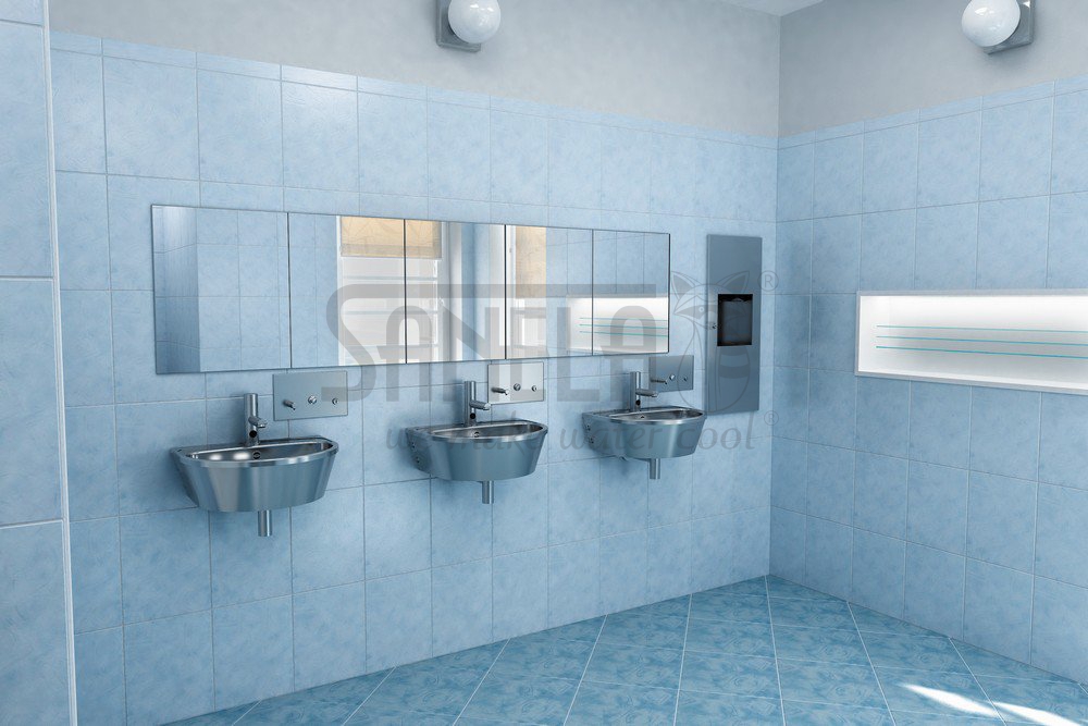 93010 Нержавеющий подвесной умывальник с отверстием для смесителя SANELA  - Вид №2