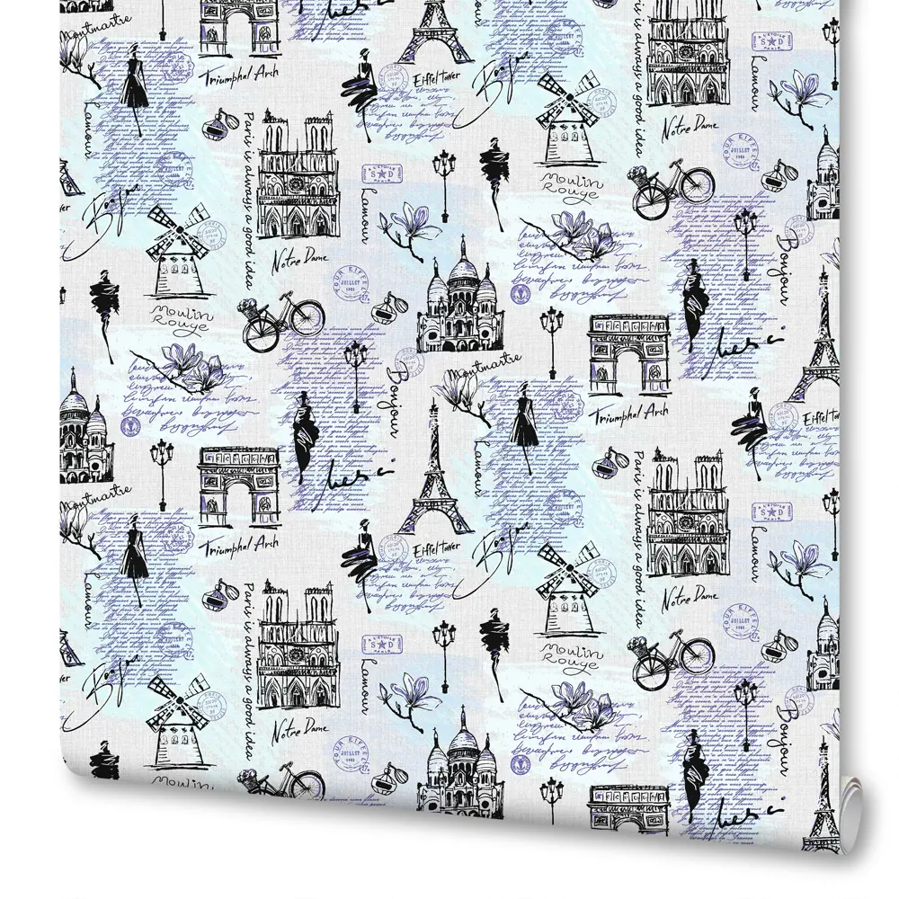 Обои флизелиновые Startdeco Париж серые 1.06 м 889154 STLM-2175203