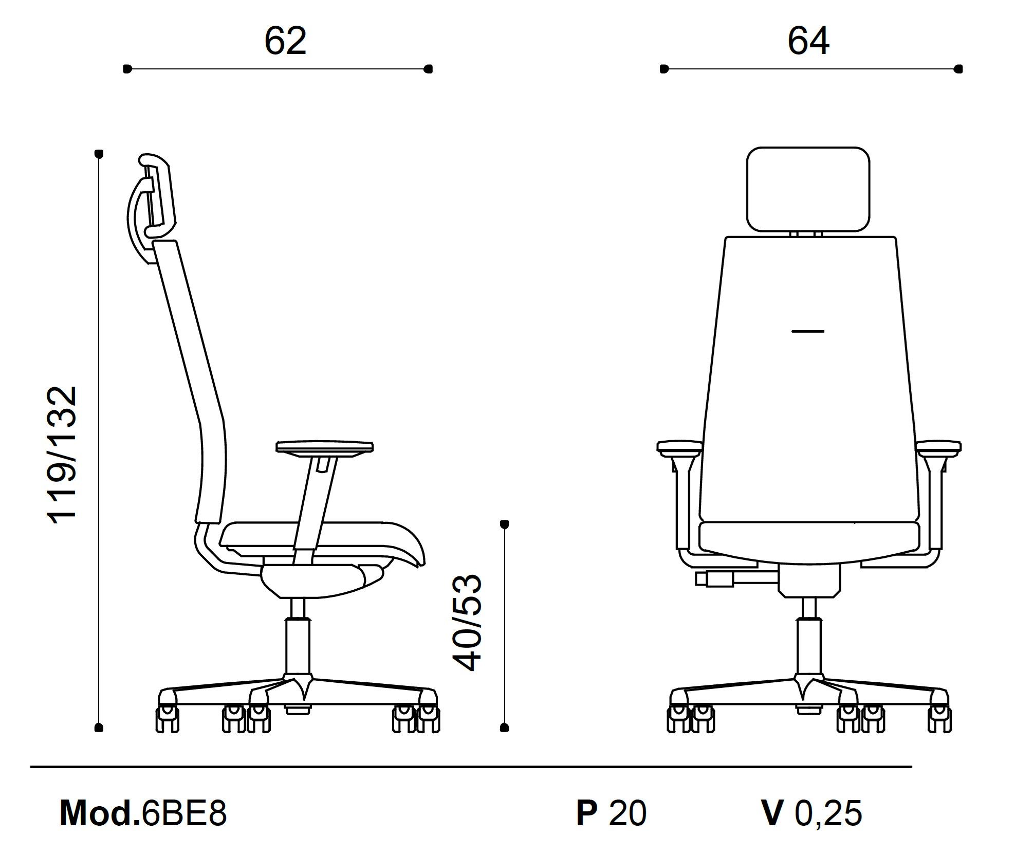 Вращающееся офисное кресло с высокой спинкой Ares Line Zero7 Elegant ARCH-00044617 - Вид №5