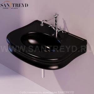 LA10NERO Подвесная раковина настенная овальная Simas Lante черная